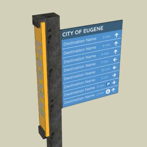 Eugene Pedestrian Sign 3D Drawing