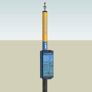 Eugene Small Pedestrian Kiosk 3D Drawing