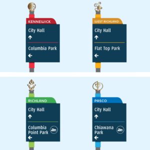 Tri-Cities Vehicular Sign artistic finial details