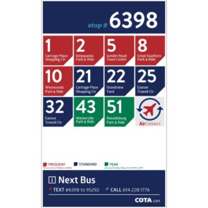 COTA Sample Bus Sign