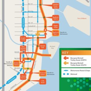 Miami Trolley Map Close-Up