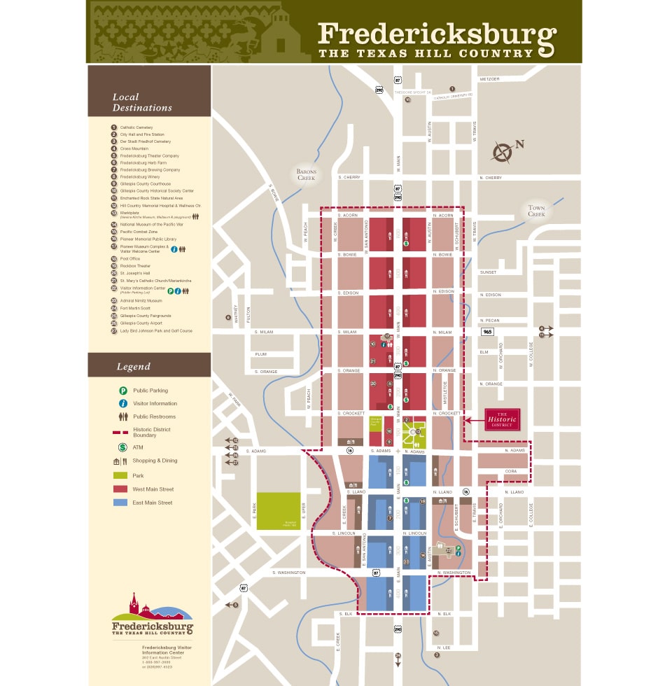 Fredericksburg, TX Orientation Map