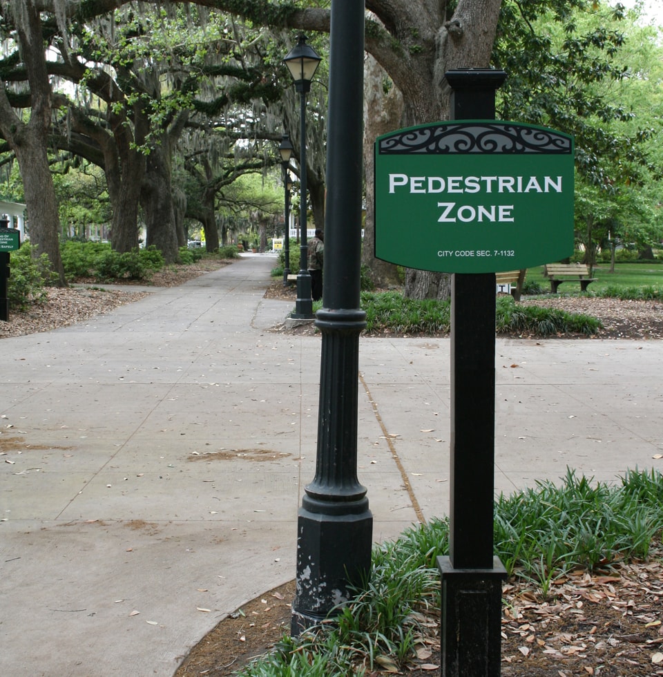 Savannah, GA Pedestrian Sign