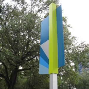 Downtown Tampa Vehicular Wayfinding Sign Back Close-up