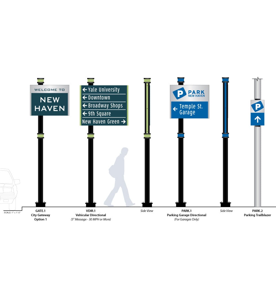 New Haven Vehicular Signs Schematic Drawing