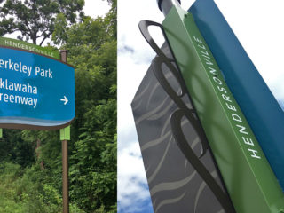 Henderson County wayfinding signs guide visitors to our attractions